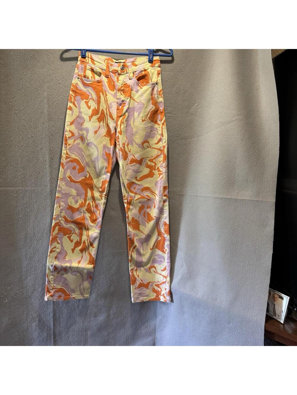 Wild Fable Women’s Highest Rise 90’s Straight Marbled Multicolor Jeans Size 00